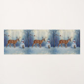 ディアアンドハッピーホテル雪だるまウィンターホリデーシーン ヨガマット (裏面(横))