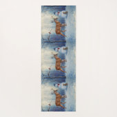 ディアアンドハッピーホテル雪だるまウィンターホリデーシーン ヨガマット (裏面)