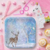 ディアインウィンターウッズホリデー ペーパープレート (パーティー)