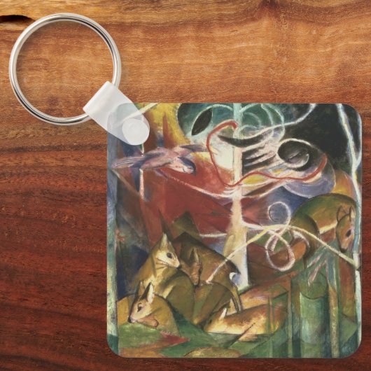 ディアインザフォレストバイフランツ・マークヴィンテージファインアート キーホルダー (正面)