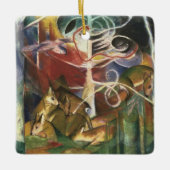 ディアインザフォレストバイフランツ・マークヴィンテージファインアート セラミックオーナメント (正面)