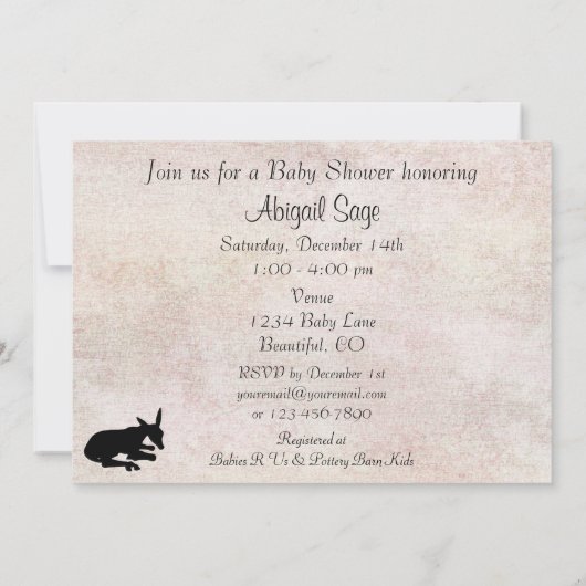 ディアインメドウベビーシャワー招待状 招待状 (裏面)