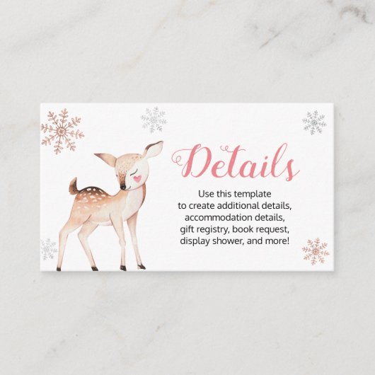 ディアウィンターオネダーランド1st誕生日詳細カード エンクロージャーカード (正面)