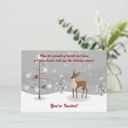 ディアウィンターシーンホリデーパーティー招待状 招待状 (スタンド正面)