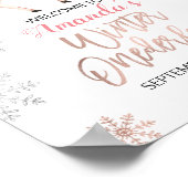 ディアウィンタースノーフレークワンダーランド誕生日へようこそ ポスター (角)