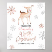 ディアウィンタースノーフレークワンダーランド誕生日へようこそ ポスター (正面)