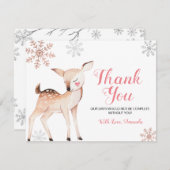 ディアウィンタースノーフレークONEderland誕生日 サンキューカード (正面/裏面)
