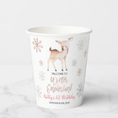 ディアウィンターワンダーランド1st誕生日バラ金ゴールド 紙コップ (裏面)