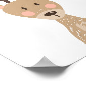 ディアウッドランド動物子供部屋ウォールアートプリント ポスター (角)