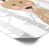 ディアウッドランド動物子供部屋ウォールアートプリント ポスター (角)