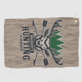 ディアエルクハンターアドネームボウ狩りロッジキャビン ゴルフタオル (横)