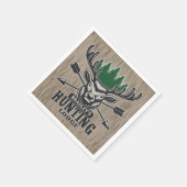 ディアエルクハンターアドネームボウ狩りロッジキャビン スタンダードカクテルナプキン (角)