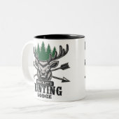 ディアエルクハンターアドネームボウ狩りロッジキャビン ツートーンマグカップ (正面左)