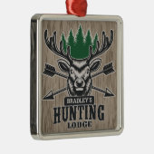 ディアエルクハンターアドネームボウ狩りロッジキャビン メタルオーナメント (右)
