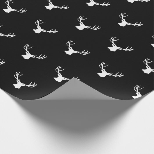 ディアエルクバック狩り白黒クリスマス ラッピングペーパー (角)
