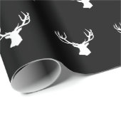ディアエルクバック狩り白黒クリスマス ラッピングペーパー (ロールコーナー)