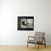 ディアエルクバック狩り迷彩柄USAフラッグカモフラージュ タペストリー (インサイチュ(横))