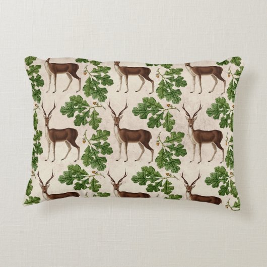 ディアオーク離れヴィンテージウッドランドベージュ アクセントクッション (裏面)