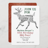 ディアカットワードクラウドタイポグラフィ誕生日 招待状 (正面/裏面)