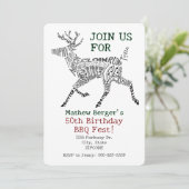 ディアカットワードクラウドタイポグラフィ誕生日 招待状 (スタンド正面)