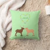 ディアカップルとデイジーハートカスタム クッション (ブランケット)