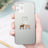 ディアカップルとデイジーハートカスタム シール (スマートフォン)