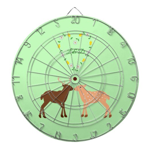 ディアカップルとデイジーハートカスタム ダーツボード (正面)