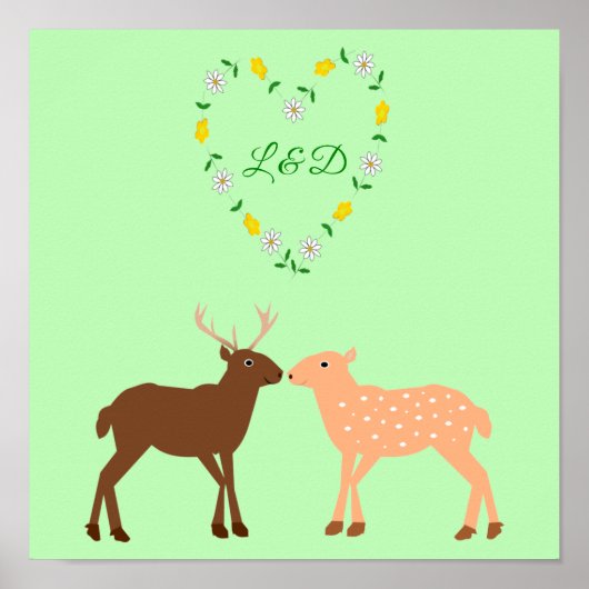 ディアカップルとデイジーハートカスタム ポスター (正面)