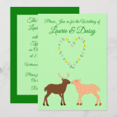 ディアカップルとデイジーハートカスタム 招待状 (正面/裏面)