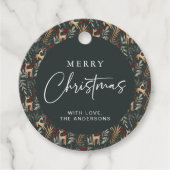 ディアクリスマスギフトラベルスカンジホリデーラベルノルディック フェイバータグ (正面)