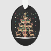 ディアクリスマスツリーおもしろいホリデーキュートトインデナ オーナメント (正面)