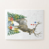 ディアクリスマスツリーとプレゼントジグソーパズル ジグソーパズル (横)