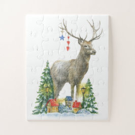 ディアクリスマスツリーとプレゼントジグソーパズル ジグソーパズル