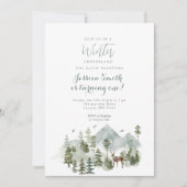 ディアクリスマスツリーズウィンターオネダーランド誕生日 招待状 (正面)