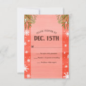 ディアクリスマスブルーレッドRSVPカード 招待状 (裏面)