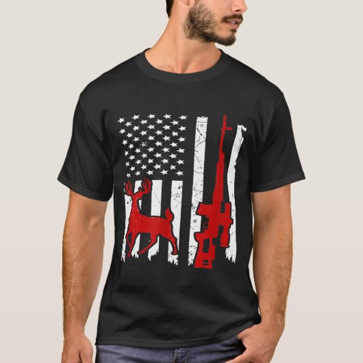 ディアクロスボウ狩りホワイトテールハンターアーチェリーボウミー Tシャツ (正面)