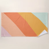 ディアゴカラフルナルストライプズレトロスイートキャンディパステル ビーチタオル (正面)