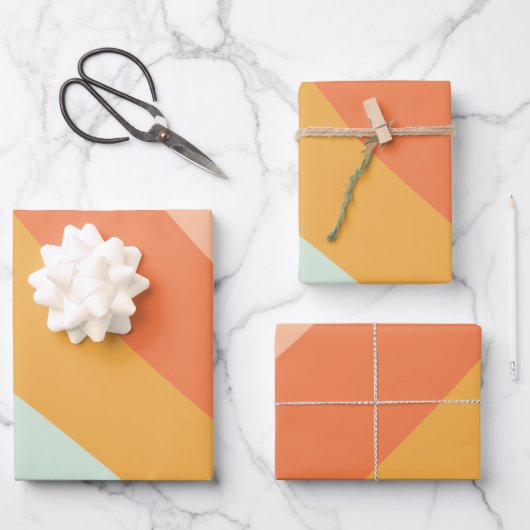 ディアゴカラフルナルストライプズレトロスイートキャンディパステル ラッピングペーパーシート (正面)