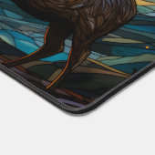 ディアサンセットウッドランド山パーソナライズされた名 デスクマット (コーナー)