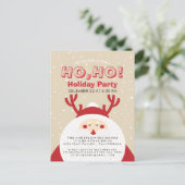 ディアサンタクリスマスホーホホホホリデーパーティー招待状 インビテーションポストカード (スタンド正面)
