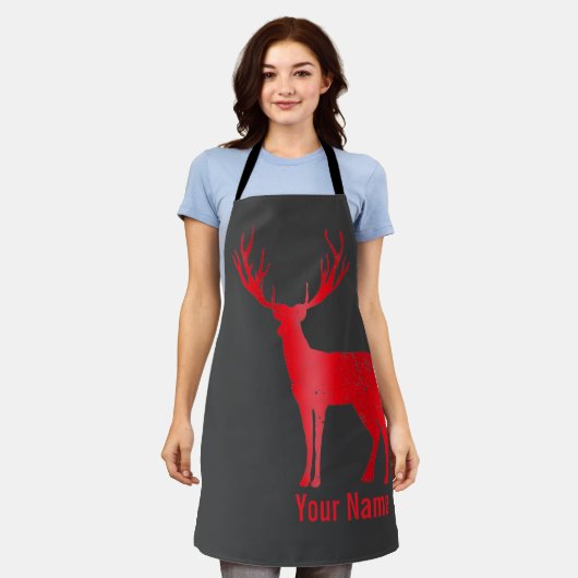 ディアシャレー〔雄ジカの〕枝角レトロスタン〔雄ジカの〕枝角ヴィンテージ エプロン (着用した状態)