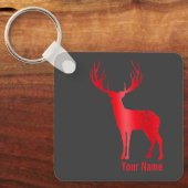 ディアシャレー〔雄ジカの〕枝角レトロスタン〔雄ジカの〕枝角ヴィンテージ キーホルダー (正面)