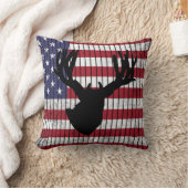 ディアシルエットオーバーアメリカンフラッグ狩り クッション (ブランケット)