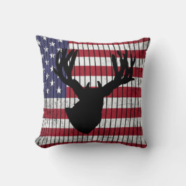ディアシルエットオーバーアメリカンフラッグ狩り クッション