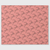 ディアシルエットハッピーホリデーズクリスマスサンゴ ラッピングペーパー (フラット)