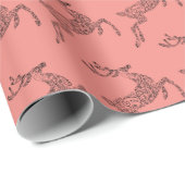 ディアシルエットハッピーホリデーズクリスマスサンゴ ラッピングペーパー (ロールコーナー)