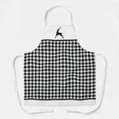 ディアシルエットブラック&ホワイトバッファロープレイド エプロン (正面)