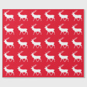 ディアシルエットレッドクリスマス ラッピングペーパー (フラット)