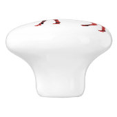 ディアシルエットレッド&ブラックプレイドタータンチェック セラミックノブ (側面)