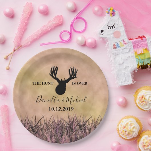 ディアシルエット狩り結婚ズ ペーパープレート (パーティー)